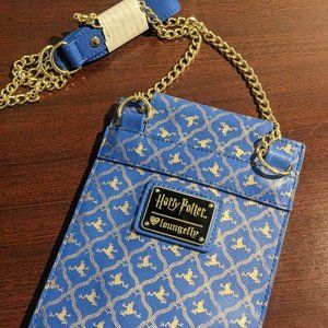 Loungefly NEW Harry Potter crossbody chocolate frog bag blue gold chain